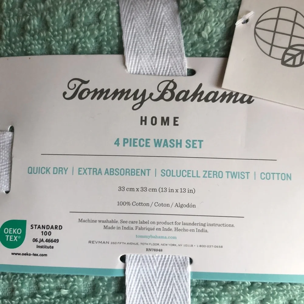 TOMMY BAHAMA Washcloths for Bathroom 100% cotton